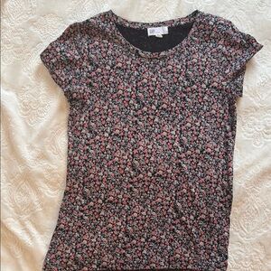 GAP Floral Print Women's Top - Black and Pink